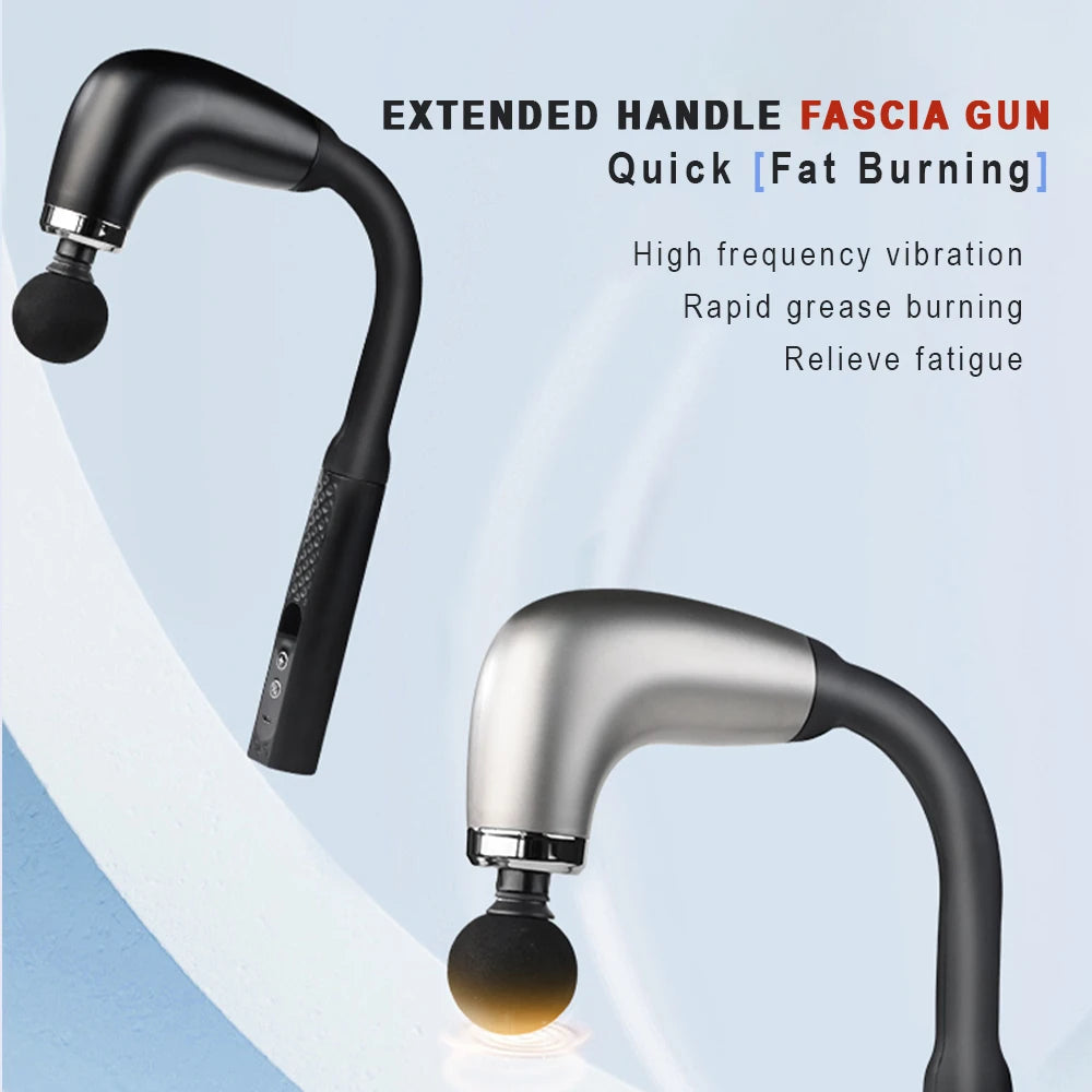 Massagepistole mit ergonomisch gebogenem Griff – Selbstmassage für Rücken & Schultern